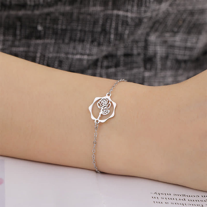 Buddha Stones Titanium Steel Birth Flower New beginning Bracelet - image 3