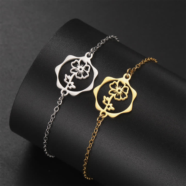 Buddha Stones Titanium Steel Birth Flower New beginning Bracelet - image 18