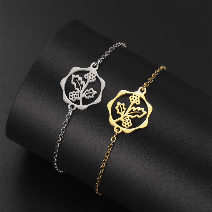 Buddha Stones Titanium Steel Birth Flower New beginning Bracelet - image 33