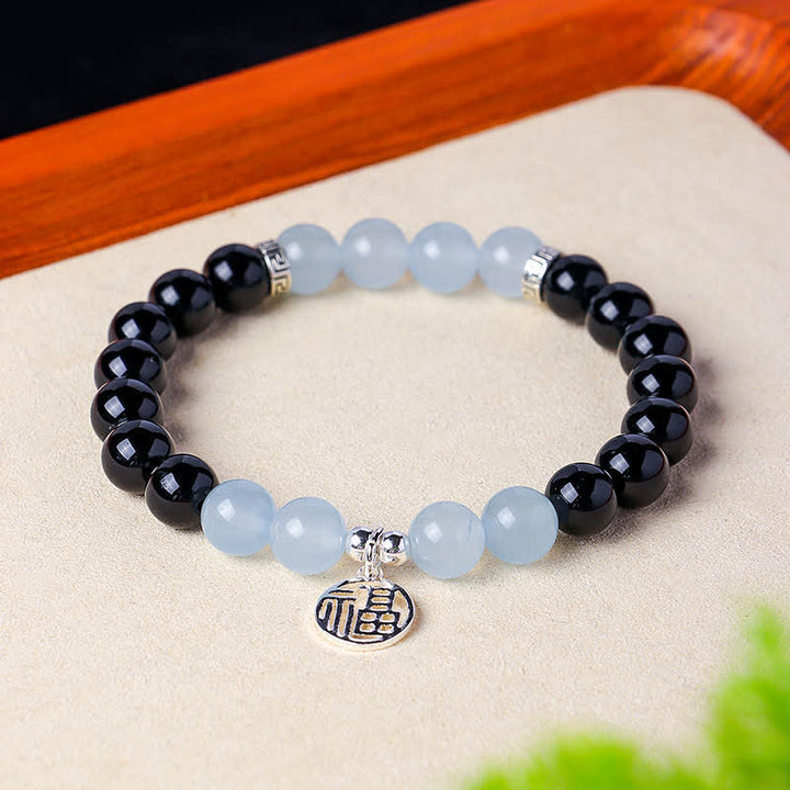 Buddha Stones Black Onyx Fu Character Beaded Luck Bracelet - image 14