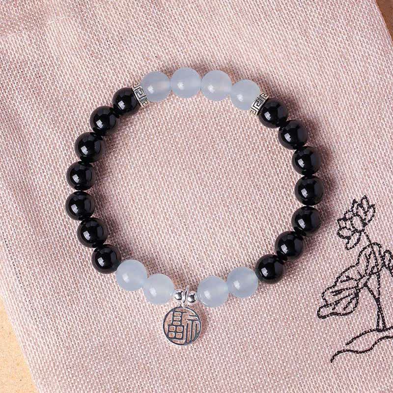 Buddha Stones Black Onyx Fu Character Beaded Luck Bracelet - image 13