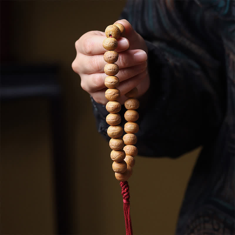 Buddha Stones Phoenix Eye Bodhi Wisdom Tibetan Engraved Tassel Wrist Mala - image 3