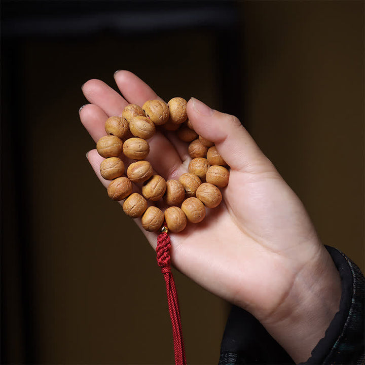 Buddha Stones Phoenix Eye Bodhi Wisdom Tibetan Engraved Tassel Wrist Mala - image 6