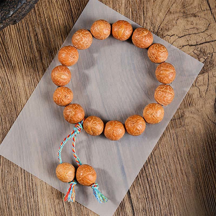 Buddha Stones Phoenix Eye Bodhi Wisdom Hand Carved Ethnic Wrist Mala - Phoenix Eye Wrist Mala Bead Charm - 15mm - Phoenix Eye Bodhi( Protection♥Wisdom) - image 1