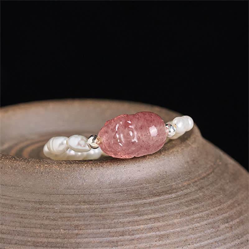 Buddha Stones 3mm Mini Beads Natural Moonstone Tourmaline Garnet Pearl Strawberry Quartz PiXiu Healing Elastic Ring - image 22