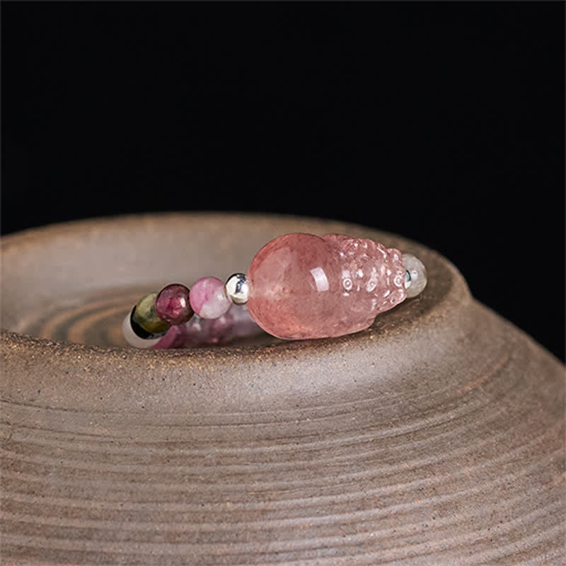 Buddha Stones 3mm Mini Beads Natural Moonstone Tourmaline Garnet Pearl Strawberry Quartz PiXiu Healing Elastic Ring - image 17