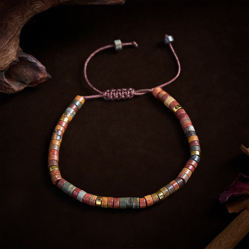Buddha Stones Small Picasso Jasper Beads Energy String Bracelet - image 8