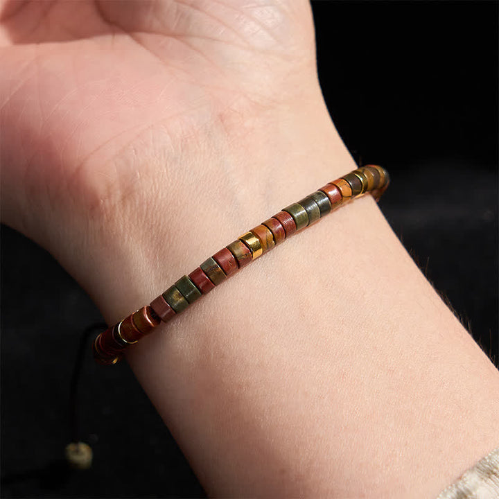 Buddha Stones Small Picasso Jasper Beads Energy String Bracelet - image 4