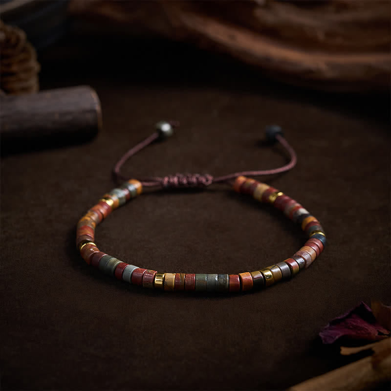 Buddha Stones Small Picasso Jasper Beads Energy String Bracelet - image 9