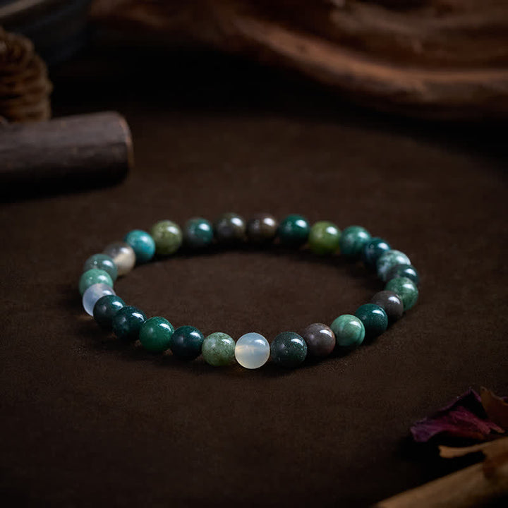 Buddha Stones Natural Stone Sea Sediment Jasper Agate Protection Peace Bracelet - image 3