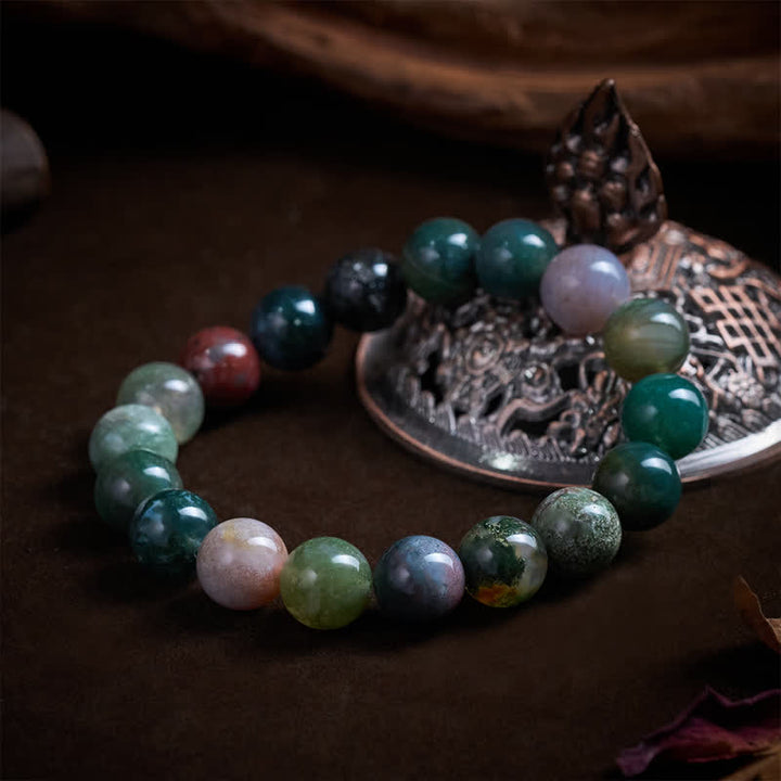Buddha Stones Natural Stone Sea Sediment Jasper Agate Protection Peace Bracelet - image 11