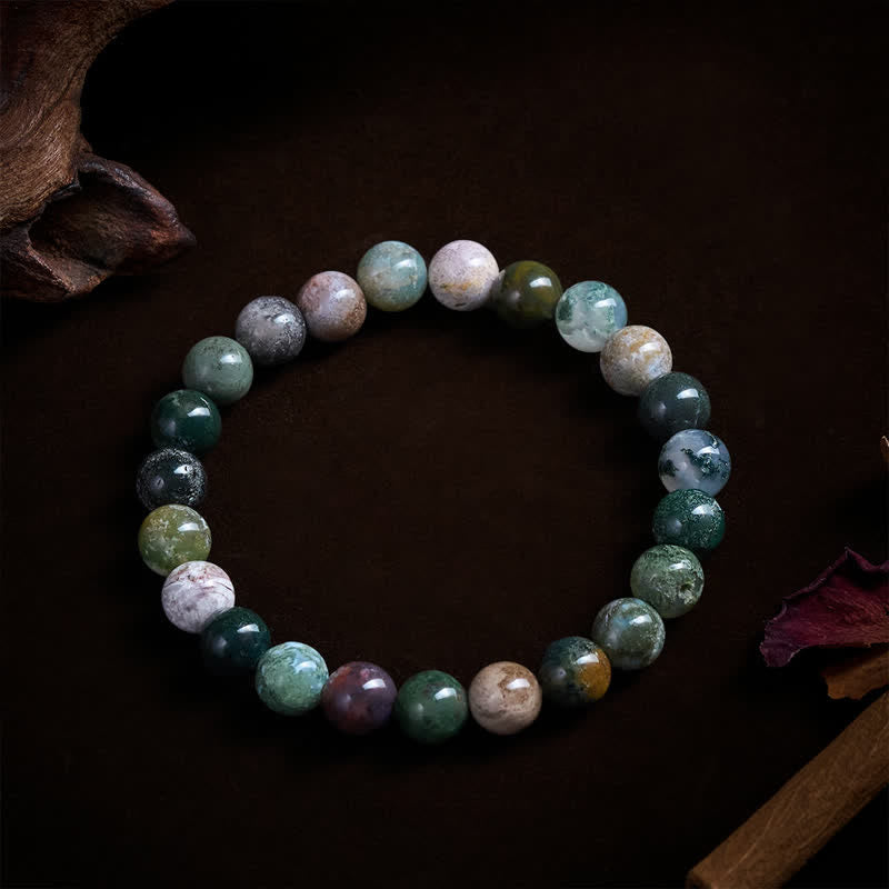 Buddha Stones Natural Stone Sea Sediment Jasper Agate Protection Peace Bracelet - image 6