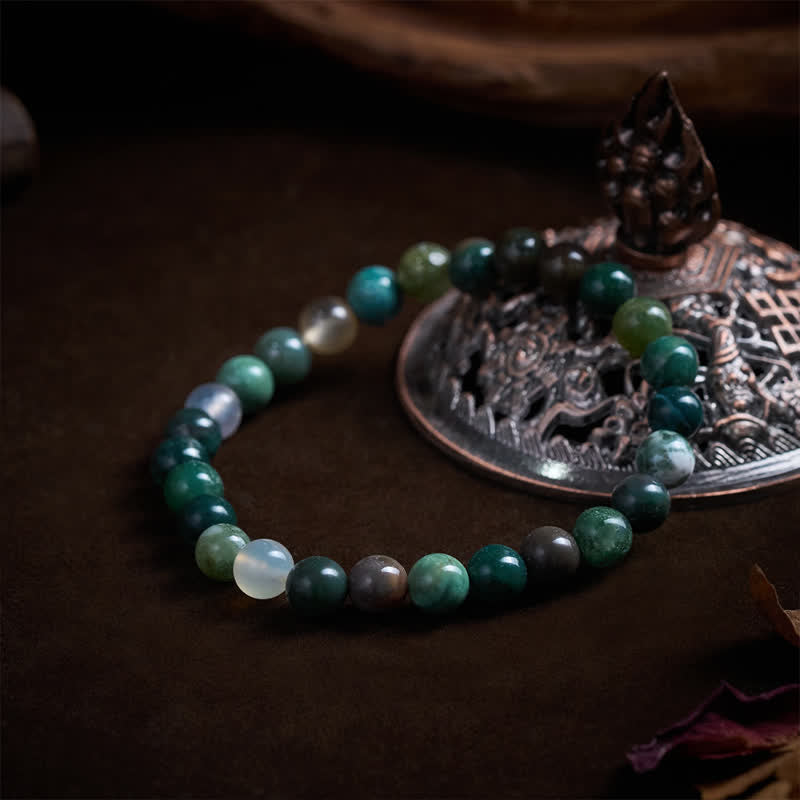 Buddha Stones Natural Stone Sea Sediment Jasper Agate Protection Peace Bracelet - image 4