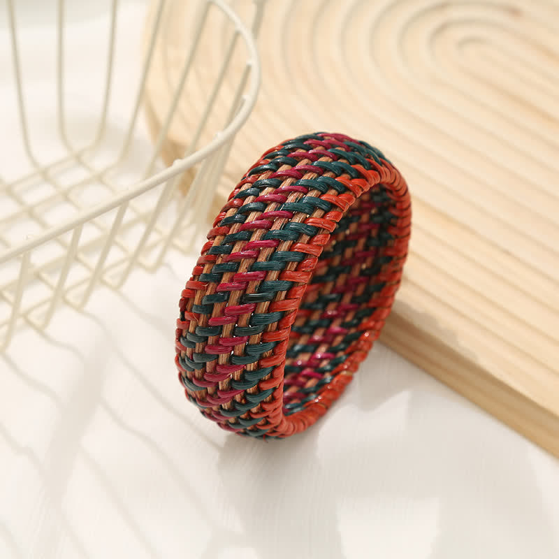 Buddha Stones Natural Rattan Protection Hand-Woven Boho Wide Bracelet Bangle - image 7