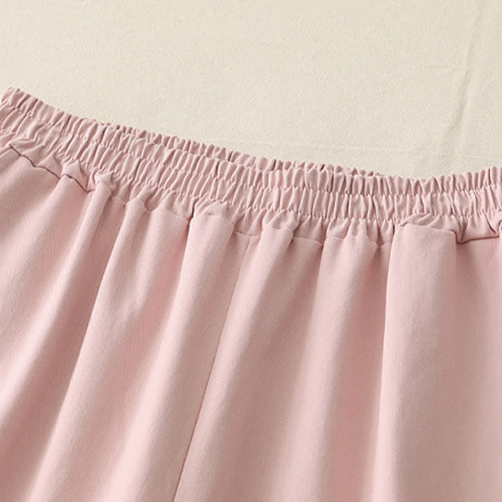 Buddha Stones Spring Casual Solid Cotton Ruffle Hem Women's Wide Leg Pants With Pockets - image 16