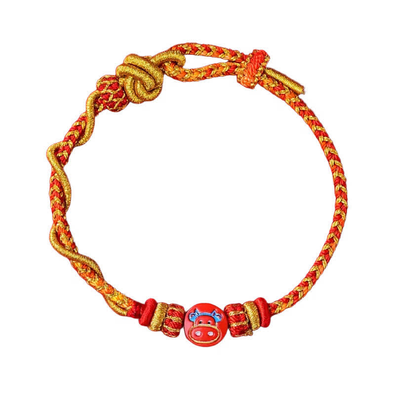 Buddha Stones Cinnabar Chinese Zodiac Blessing Hand-Woven Red String Bracelet - image 19