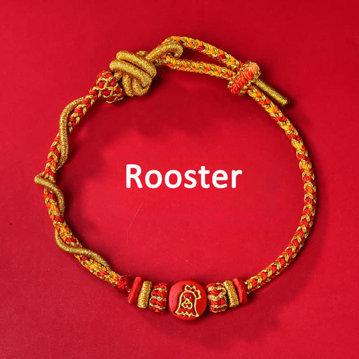 Buddha Stones Cinnabar Chinese Zodiac Blessing Hand-Woven Red String Bracelet - Chinese Zodiac(Protection ♥ Vitality) - Rooster - Cinnabar(Blessing♥Calm) - image 13