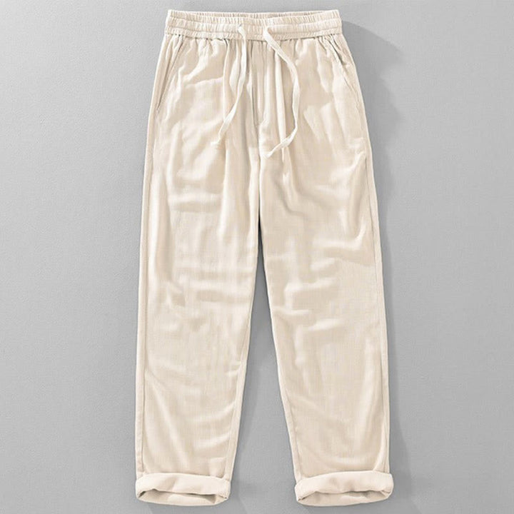 Buddha Stones Summer Casual Vintage Drawstring Solid Long Pants Men's Tapered Pants With Pockets - Linen - US/UK/AU42，EU52 (3XL) - image 2