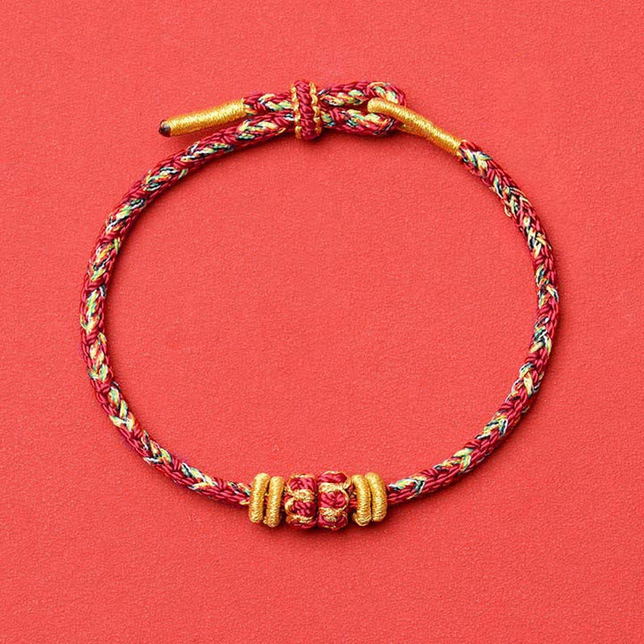 Buddha Stones Hand-Woven Red String Koi Fish Flower Protection Bracelet - Maroon - No Accessory - image 23