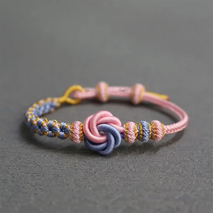 Buddha Stones Mandala Braided Rope Confidence Bracelet - Pink - No Accessory - image 32