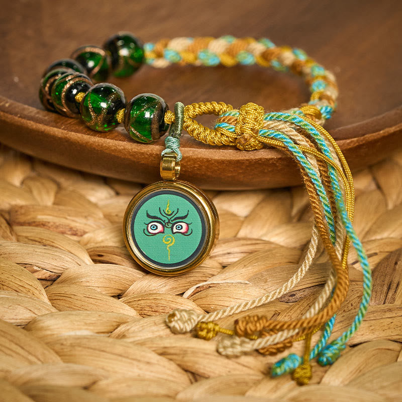Buddha Stones Tibetan Liuli Glass Bead Five Directions Gods Of Wealth Buddha Eye Blessing String Bracelet - image 26