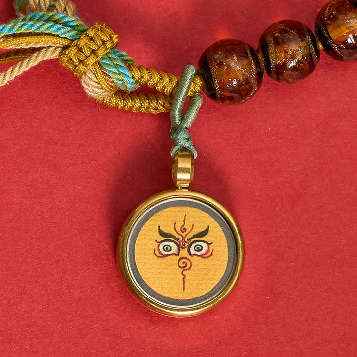 Buddha Stones Tibetan Liuli Glass Bead Five Directions Gods Of Wealth Buddha Eye Blessing String Bracelet - image 17