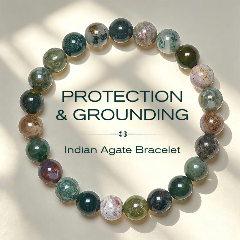 Buddha Stones Natural Stone Sea Sediment Jasper Agate Protection Peace Bracelet - 6mm(Wrist Circumference:14-15cm) - image 0