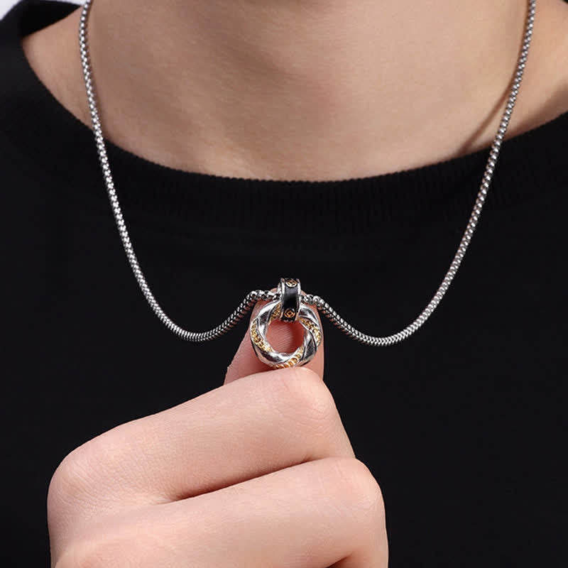 Buddha Stones Copper Chinese Coin Electroplated Wealth Necklace - image 4