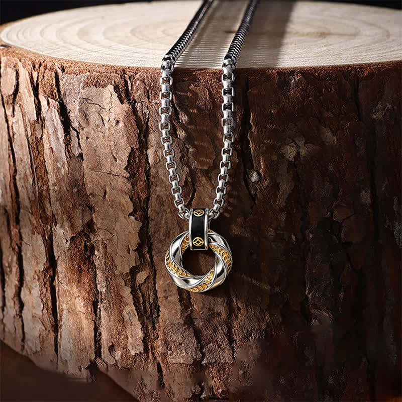 Buddha Stones Copper Chinese Coin Electroplated Wealth Necklace - image 1