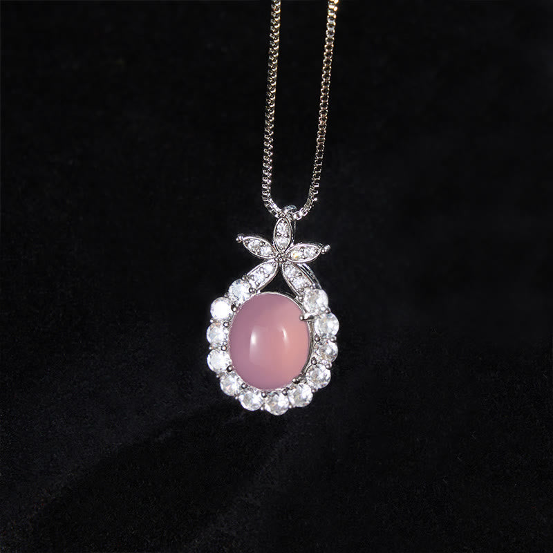 Buddha Stones Natural Green Chalcedony Pink Chalcedony Flower Courage Necklace - Pink Chalcedony(Forgiveness♥Optimism) - image 5