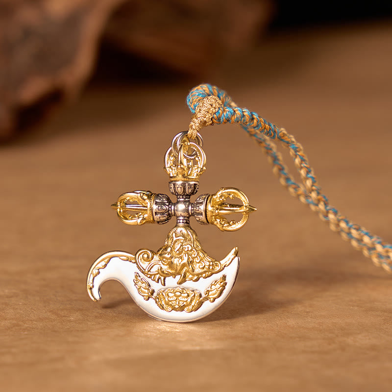 Buddha Stones Copper Vajra Grounding Tibetan Relief Carved Totem Charm Necklace Pendant -  Copper( Balance♥Self Care) - image 0