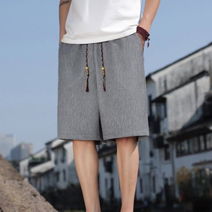 Buddha Stones Summer Casual Drawstring Solid Bermuda Shorts Men's With Pockets - DarkGray - US/UK/AU46, EU56 (5XL) - image 23