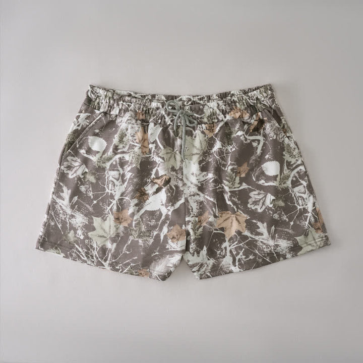 Buddha Stones Summer Casual Drawstring Abstract Maple Leaf Women's Shorts With Pocket - Sienna - US12, UK/AU16, EU44 (2XL) - image 0