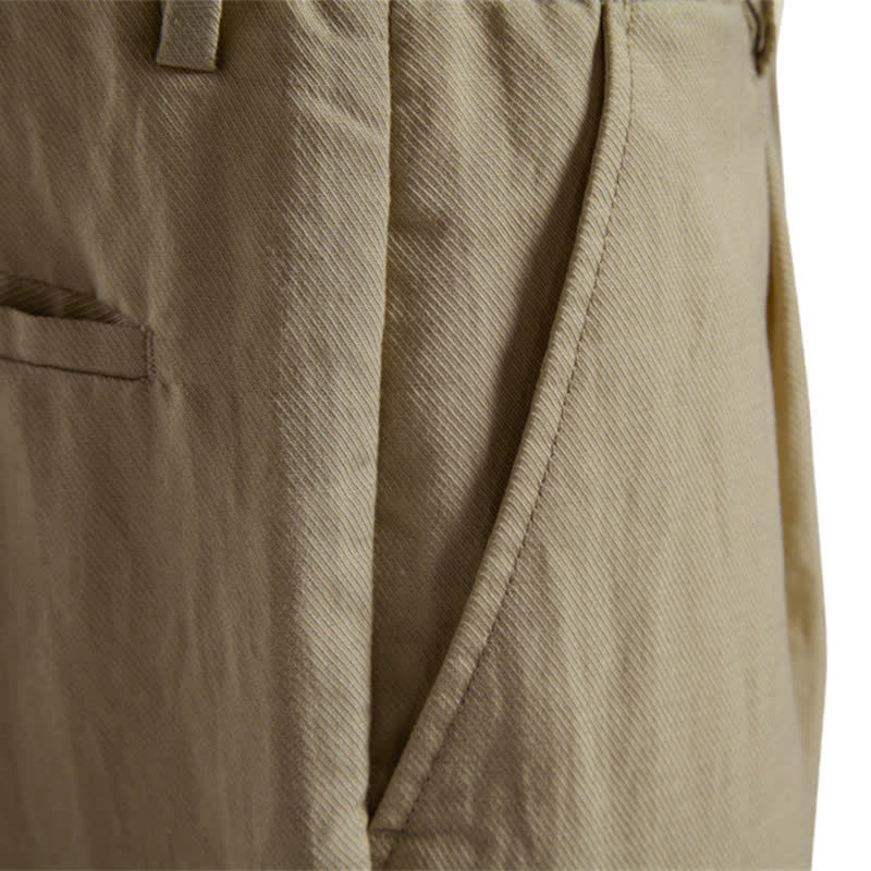 Buddha Stones Summer Casual Classic Zipper Button Solid Bermuda Shorts Men's With Pockets - image 7