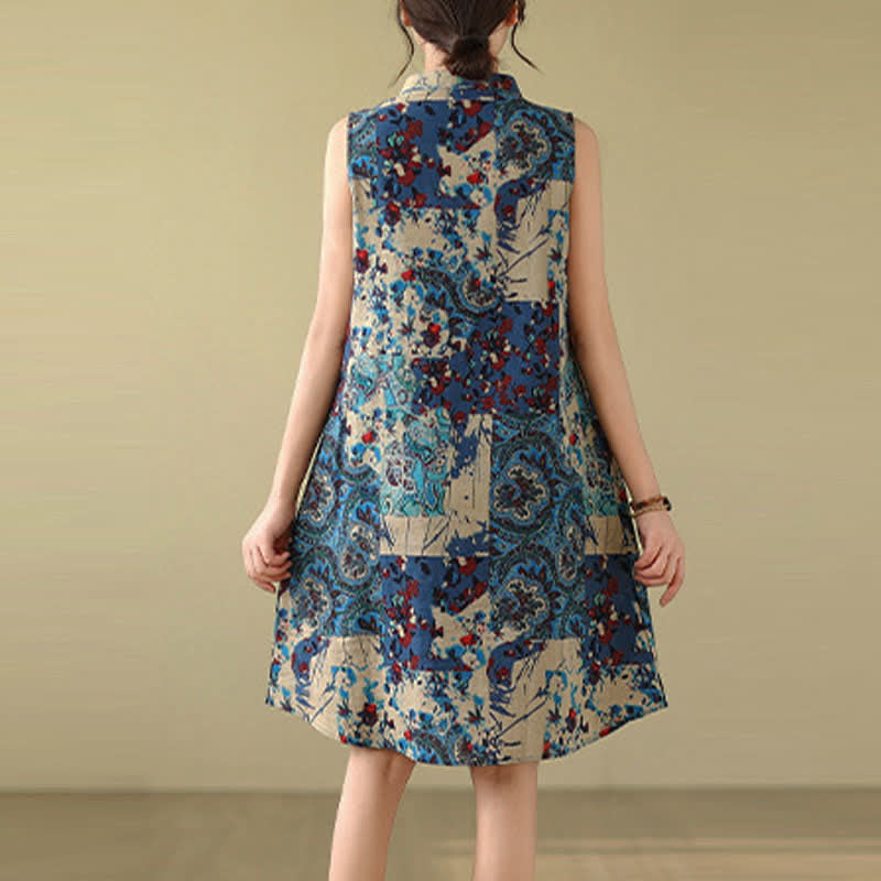 Buddha Stones Summer Paisley Floral Women's Summer Sleeveless Dress With Pockets - image 15