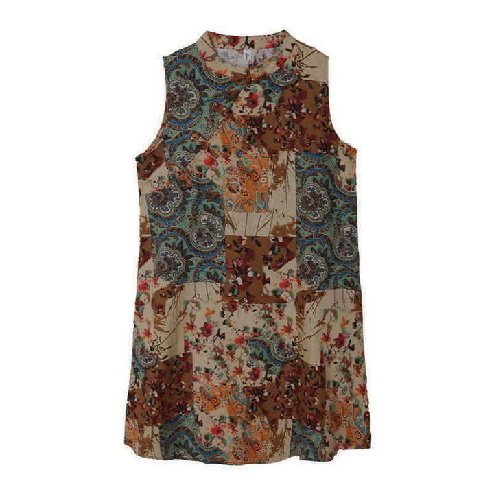 Buddha Stones Summer Paisley Floral Women's Summer Sleeveless Dress With Pockets - image 12