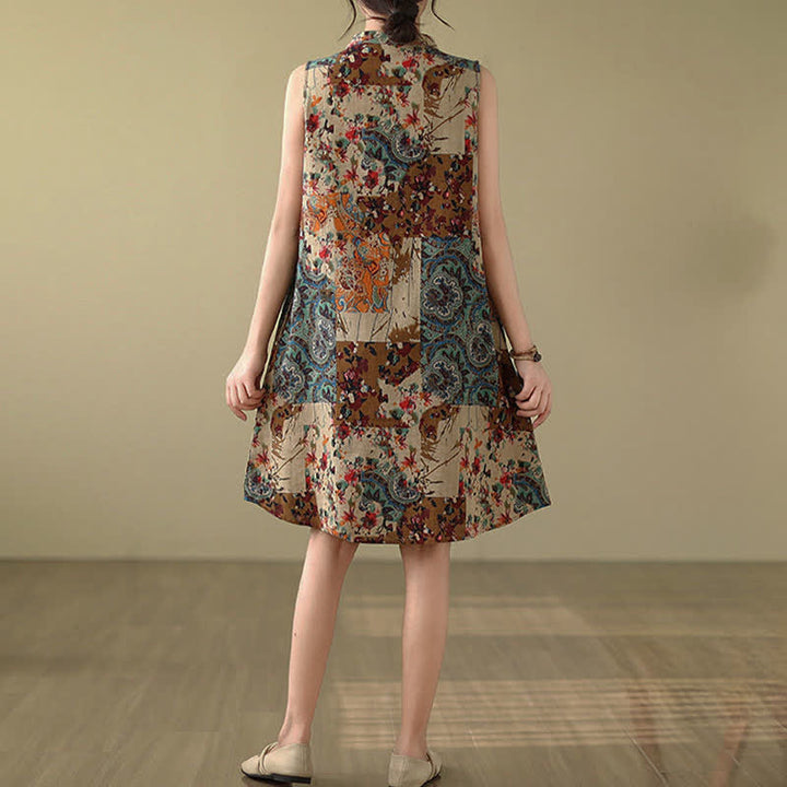 Buddha Stones Summer Paisley Floral Women's Summer Sleeveless Dress With Pockets - image 5