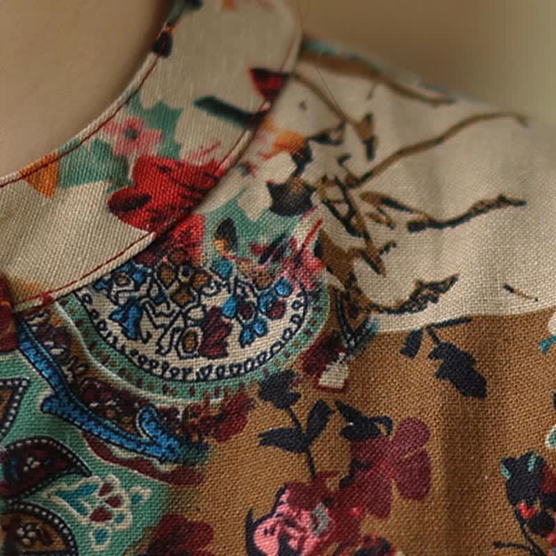 Buddha Stones Summer Paisley Floral Women's Summer Sleeveless Dress With Pockets - image 8