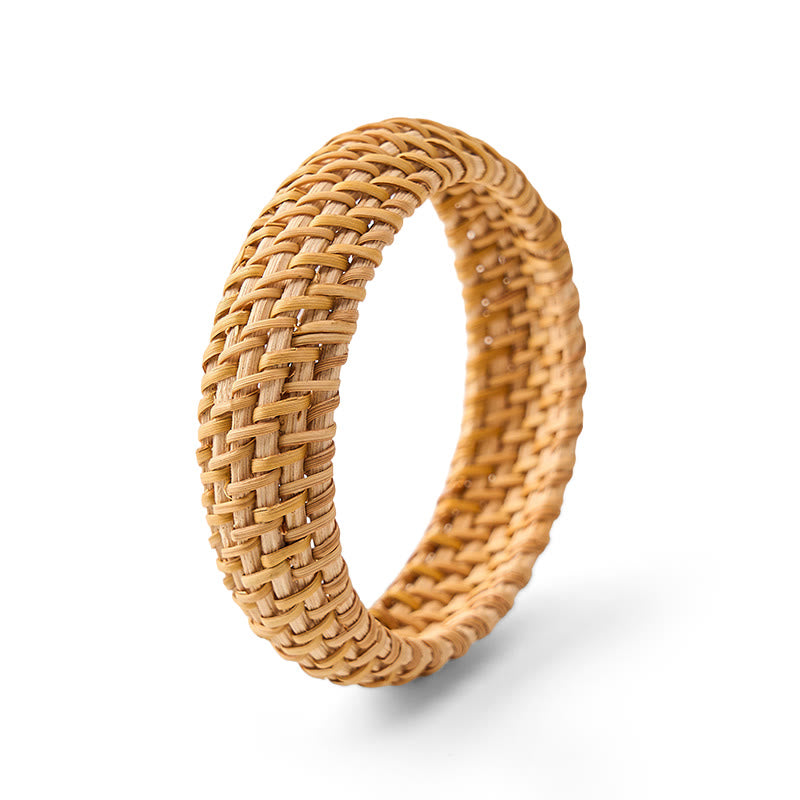Buddha Stones Handwoven Rattan Bohemian Resort Wide Bracelet Bangle - Style 2 - Rattan( Grounding♥Health) - image 1