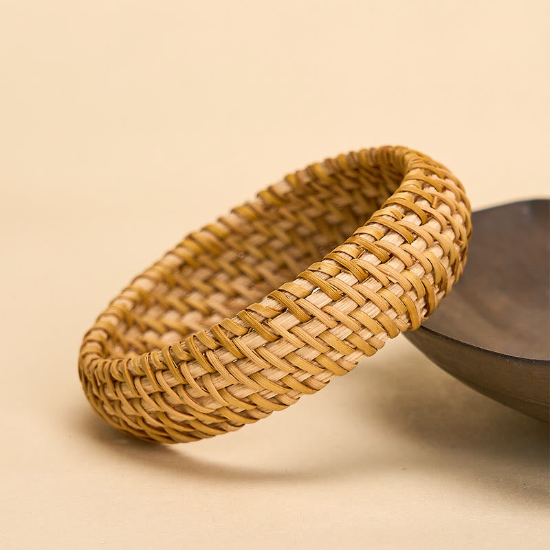 Buddha Stones Handwoven Rattan Bohemian Resort Wide Bracelet Bangle - image 3