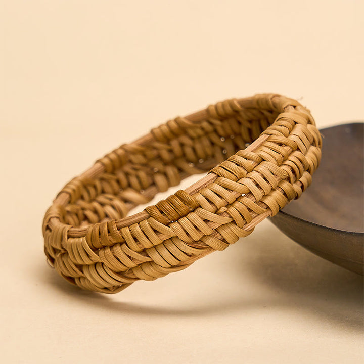 Buddha Stones Handwoven Rattan Bohemian Resort Wide Bracelet Bangle - image 2