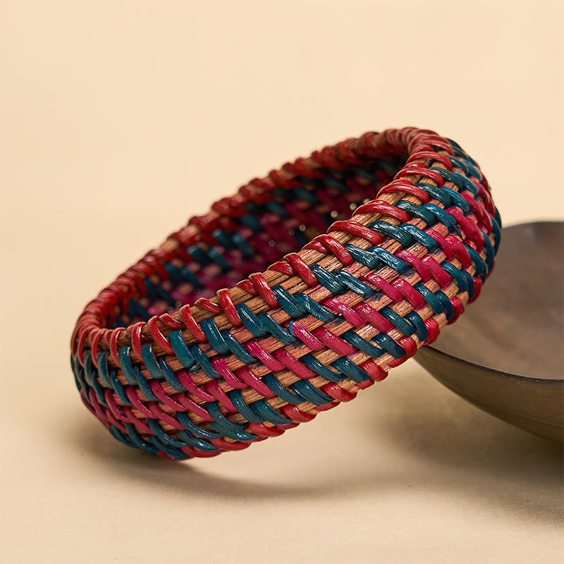 Buddha Stones Natural Rattan Protection Hand-Woven Boho Wide Bracelet Bangle - image 3