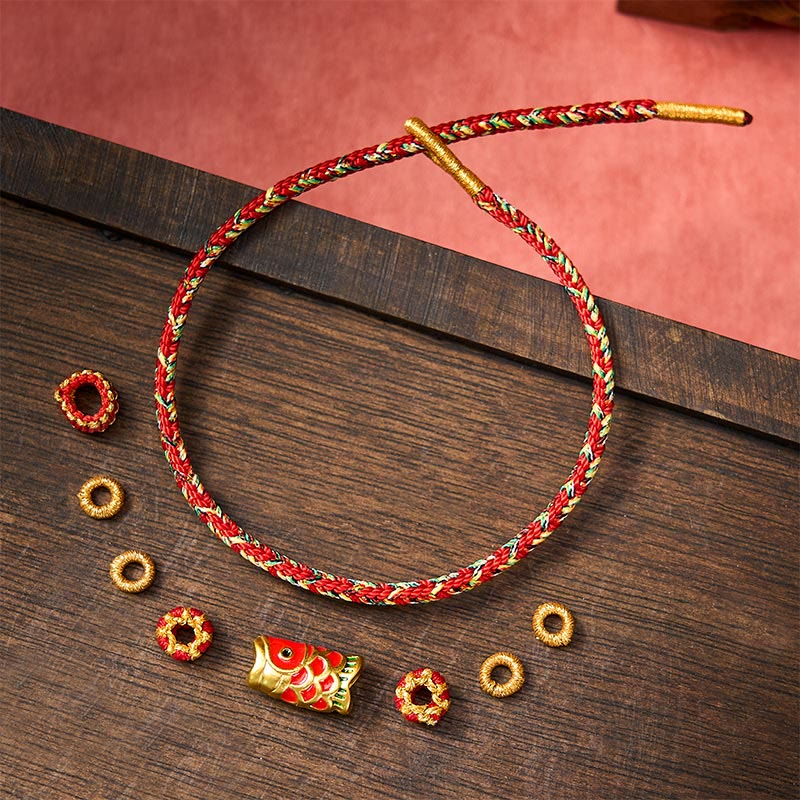 Buddha Stones Hand-Woven Red String Koi Fish Flower Protection Bracelet - image 10