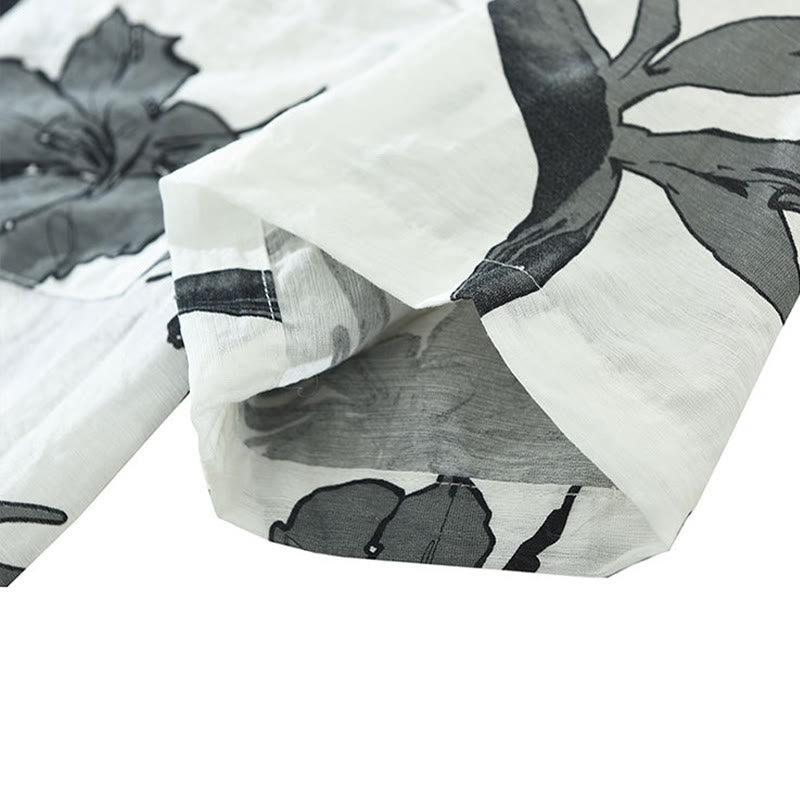 Buddha Stones Summer Casual Button-Up Floral Men's Shirts With Patch Pocket - image 9