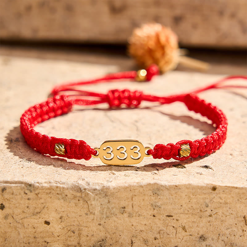 Buddha Stones Angel Numbers Red Black Braided String Connection Bracelet - image 9