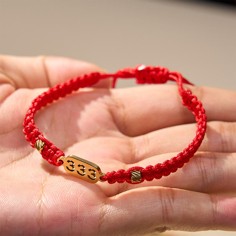 Buddha Stones Angel Numbers Red Black Braided String Connection Bracelet - image 12