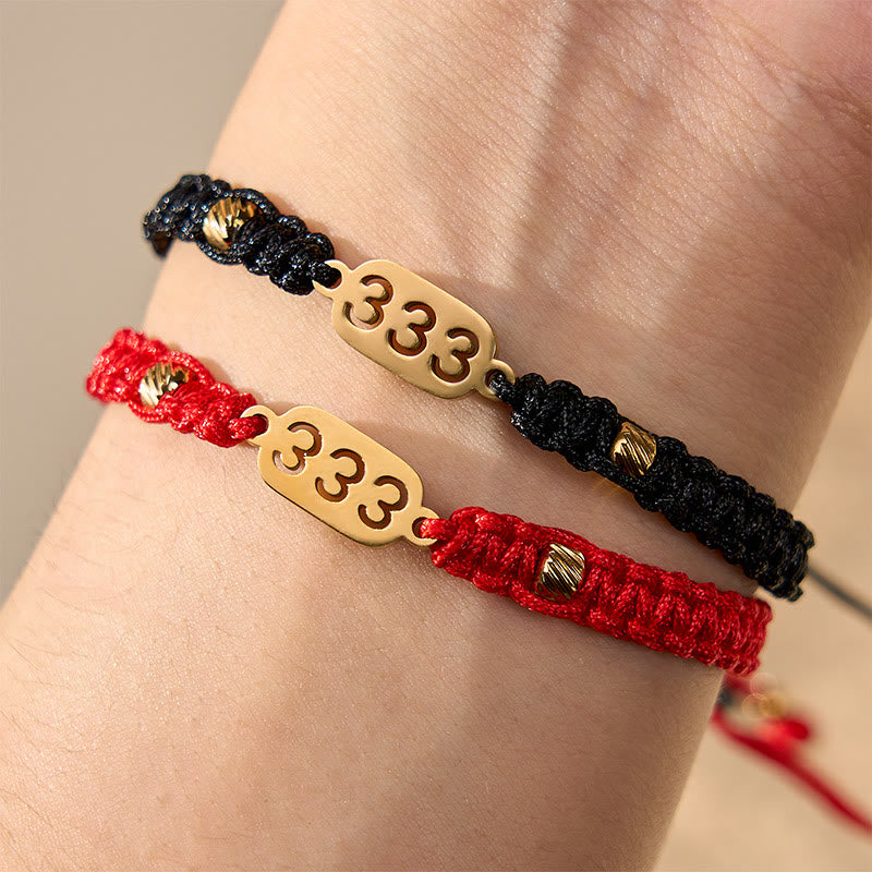Buddha Stones Angel Numbers Red Black Braided String Connection Bracelet - image 20