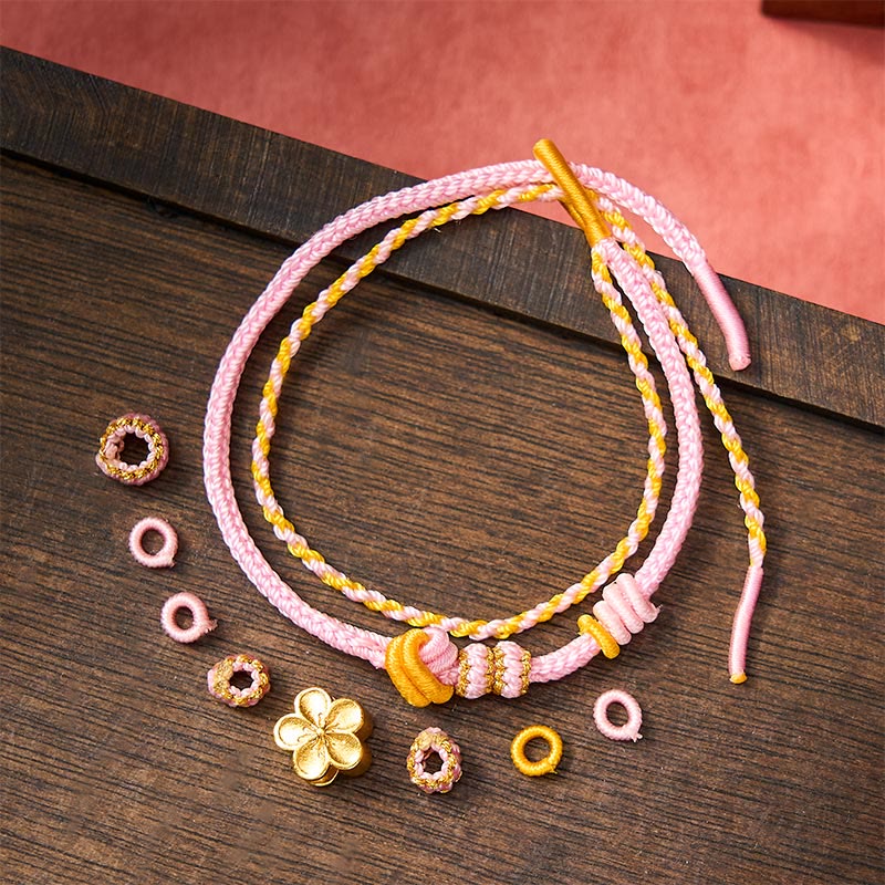 Buddha Stones Flower Braided Rope Knot Double Wrap Adjustable Bracelet - image 9