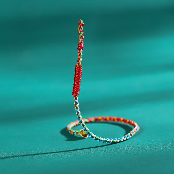 Buddha Stones Hand-Woven Colorful String Koi Fish Luck Braided Bracelet - image 3