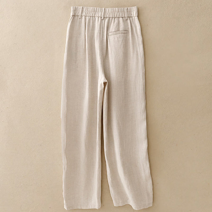 Buddha Stones Spring Summer Minimalist Casual Solid Zipper Design Long Pants Women's Straight Leg Pants With Pockets - image 1